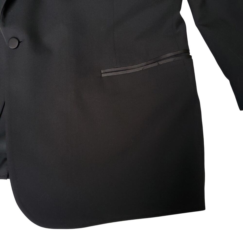 VTG Lord West Black Tuxedo Jacket 51x32 Pants 28.5" w 2" hem Bow Tie 3 Pc 48R - Picture 5 of 16